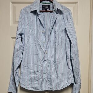 Vintage Abercrombie & Fitch Light Blue Striped Shirt